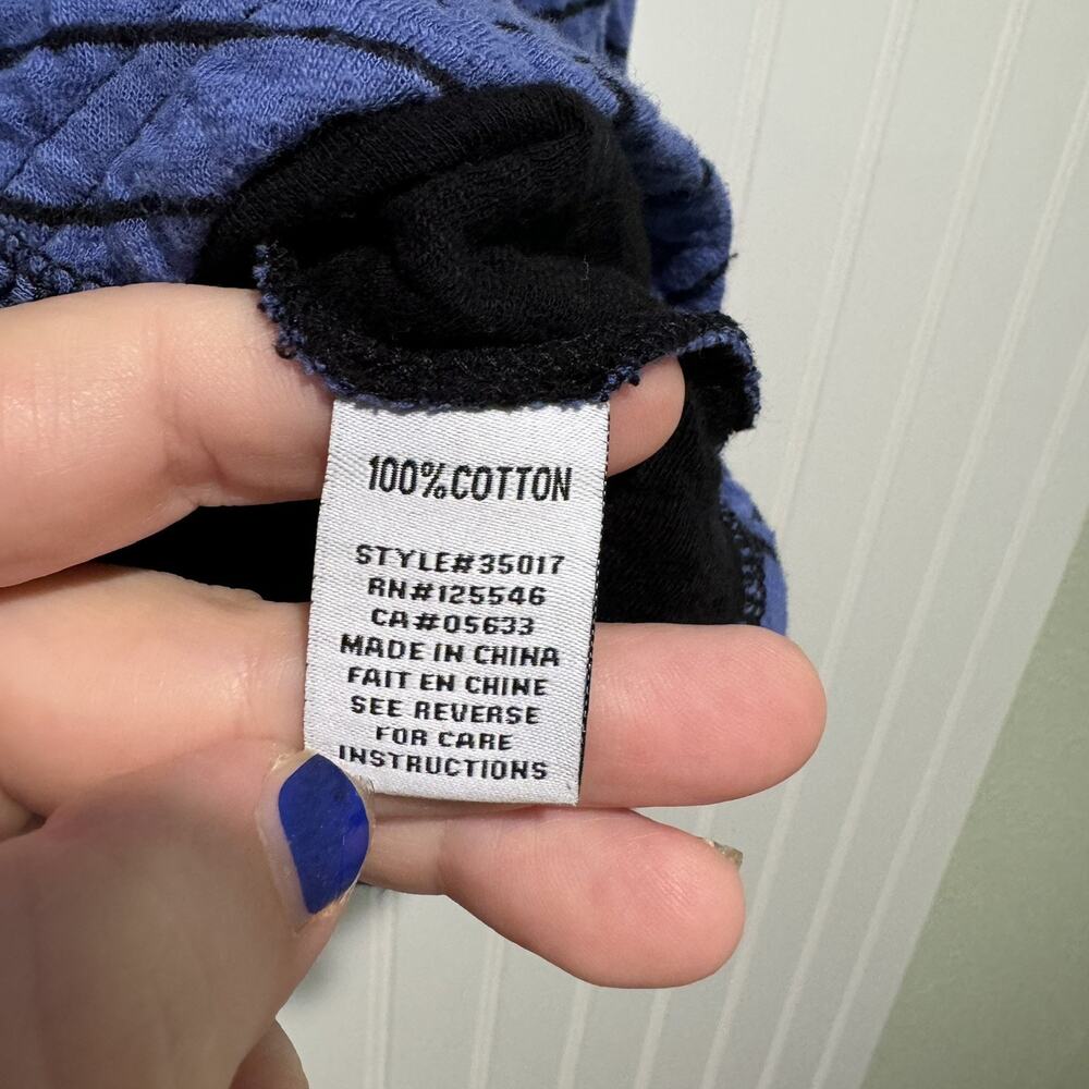 Escape Habitat Blue Striped Cotton Hooded Jacket Size Medium - Picture 5 of 6